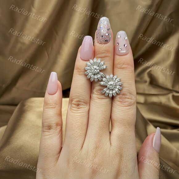 NEW Certified 1ct. t.w. Moissanite Daisy Flower Stud Earrings - Picture 6 of 6